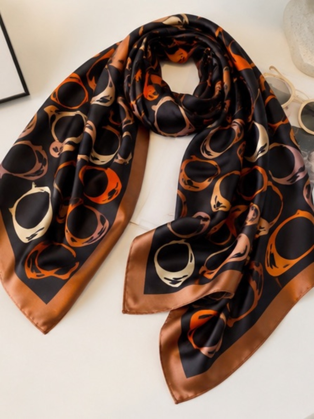 Designer Inspired Large Warm Toned Scarf